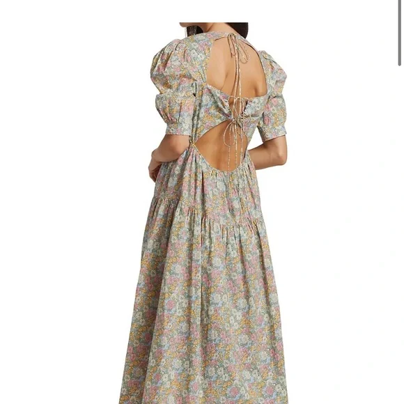 en saison floral print midi dress En Saison Arya Cotton Plus Midi Dress